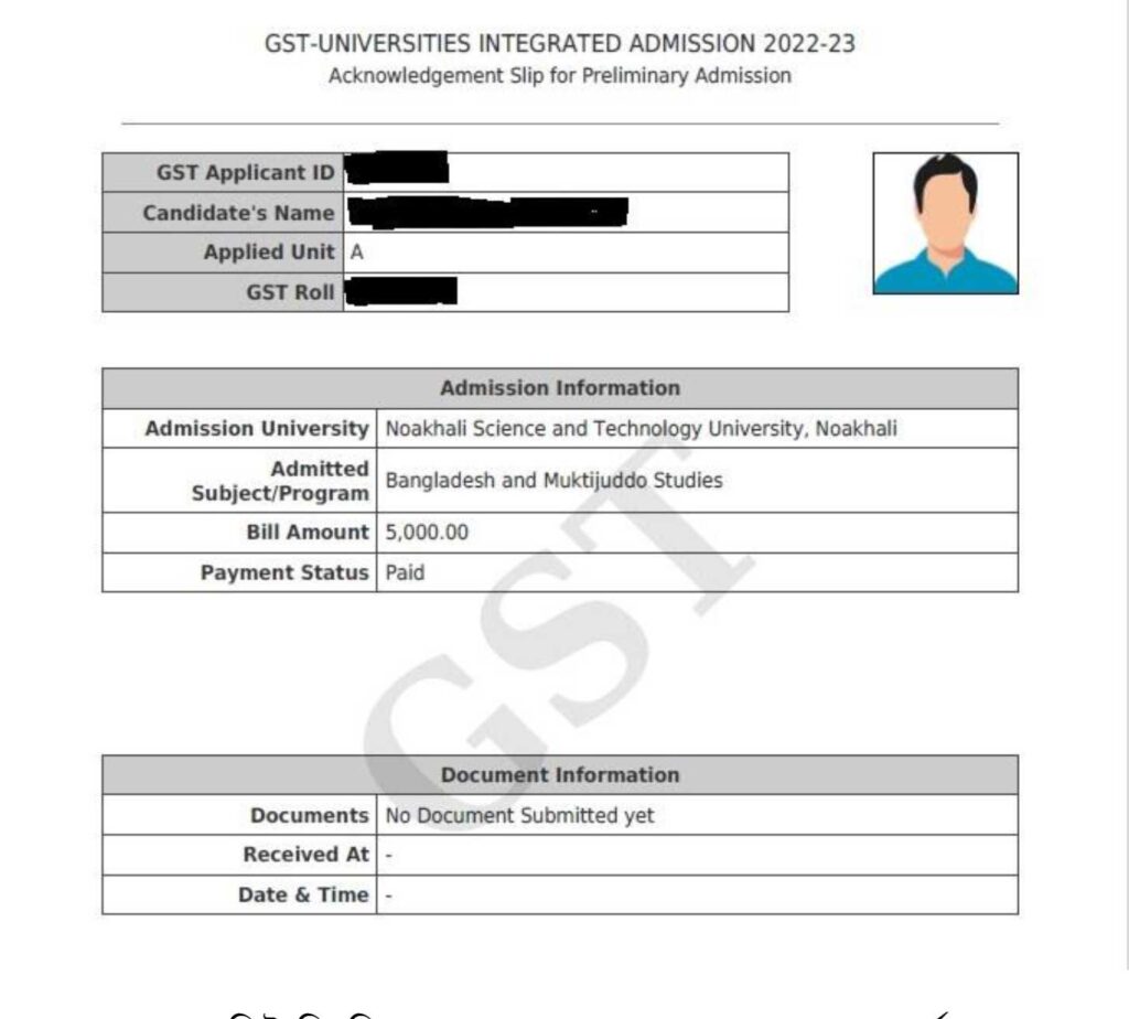 GST Admission Guideline 08